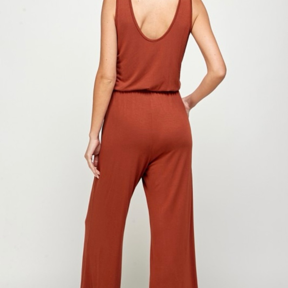 2 Hearts Hazelnut Sleeveless Wide Leg Jumpsuit - Picture 5 of 5